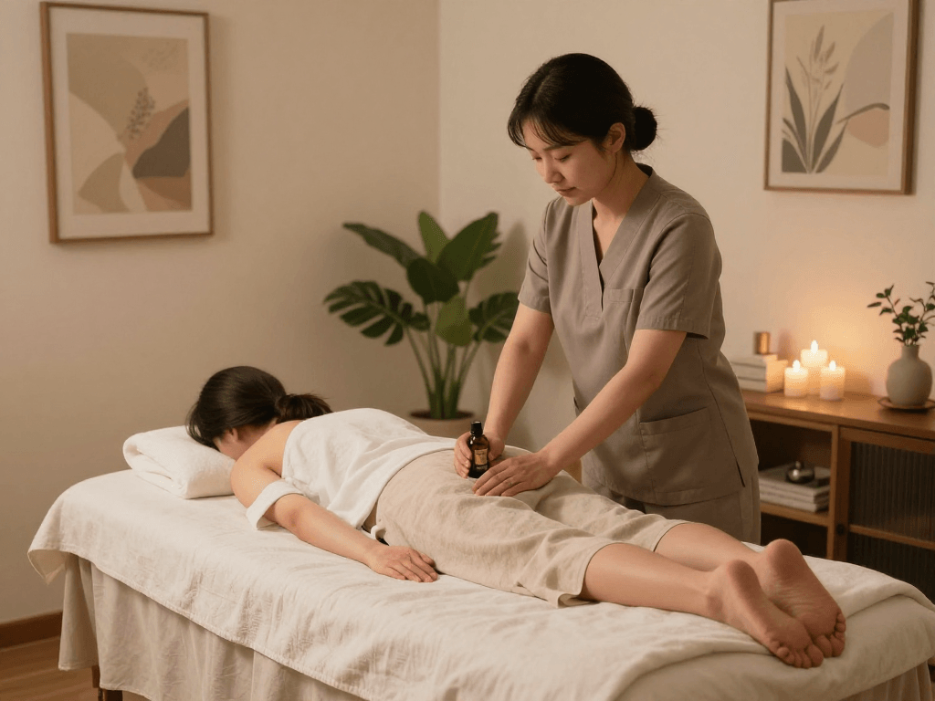Experience premium 수원출장마사지 at home with a professional therapist providing relaxation in a calm atmosphere.