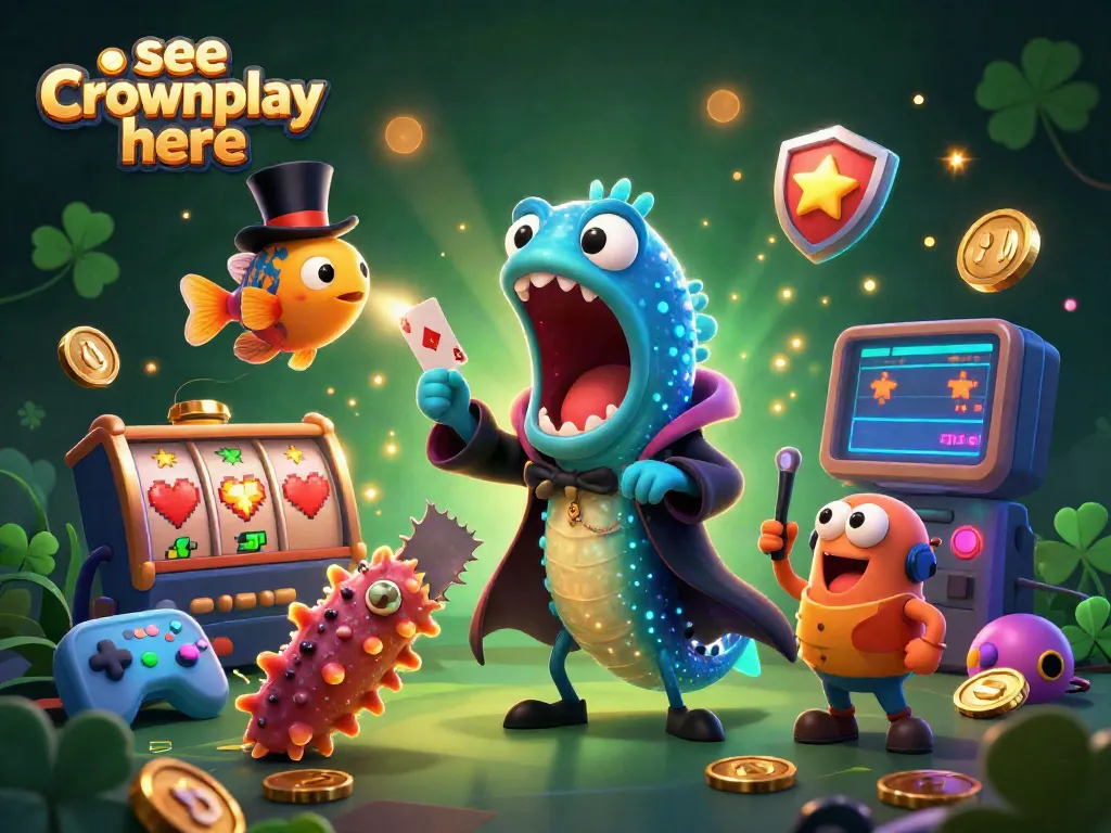 Spin to win with vibrant slot reels in an engaging 3D casino scene, see Crownplay here