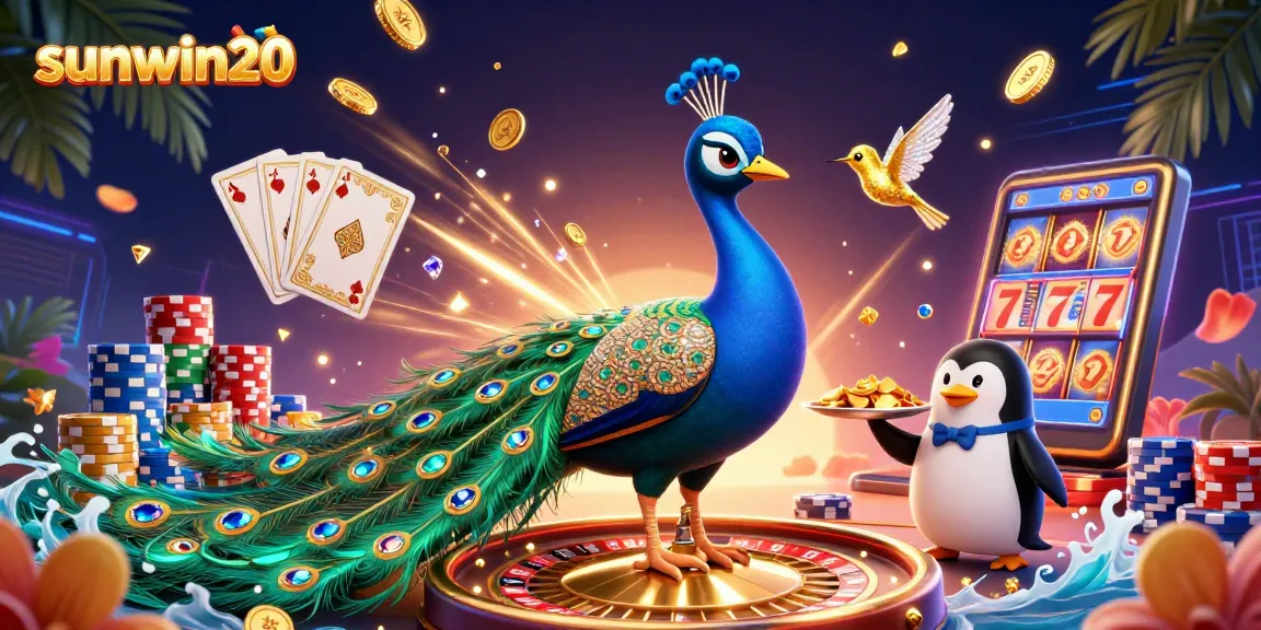 Experience thrilling gaming excitement with sunwin20 in an ultra-detailed 3D casino scene.
