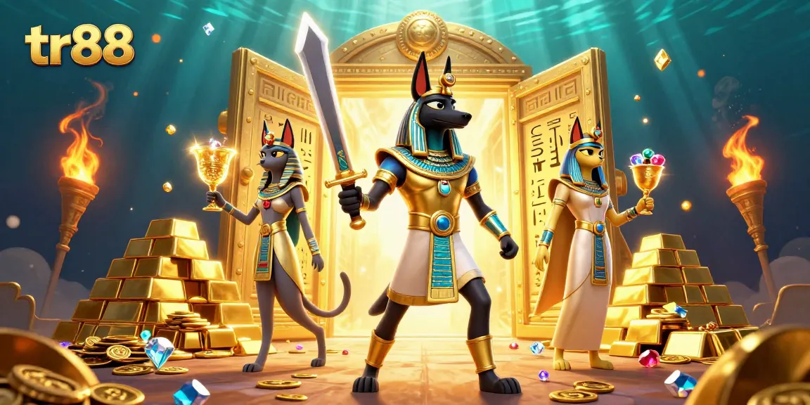 Experience the thrill at tr88’s gold-filled casino realm with Anubis and Bastet.