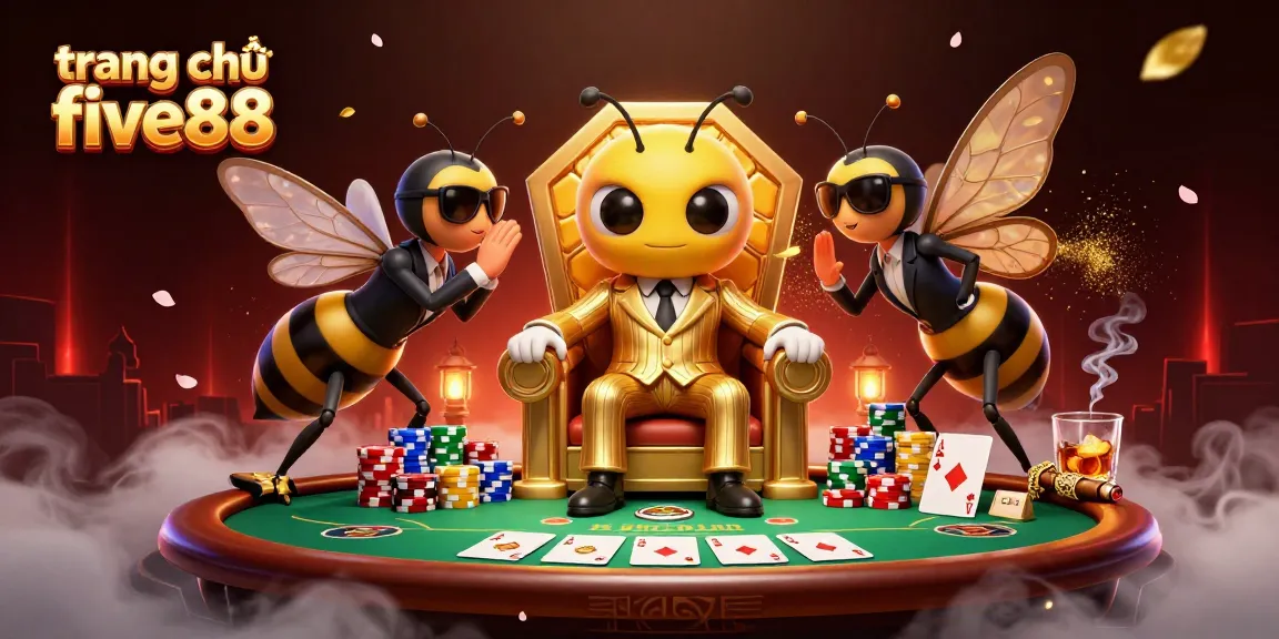Experience popular games at trang chủ five88 with a vibrant casino illustration of a bumblebee mob boss.